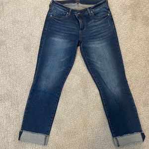 Kut Frayed Hem Distressed Boyfriend Jeans, 8, NWOT, Mid-Rise, Relaxed Fit